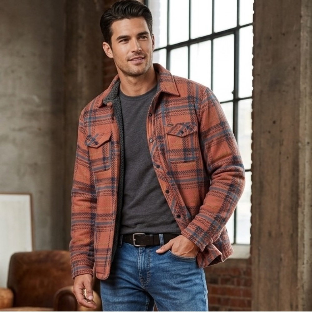 O’Neill Superfleece Jacket Men’s Medium Plaid Insulated Snap NWT